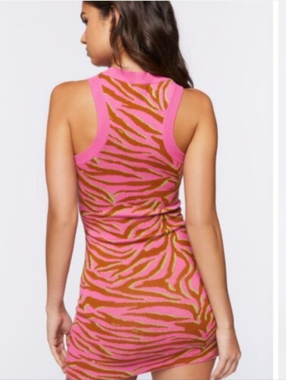 🔥🔥$8.00 Forever 21 Pink/Brn Zebra-Print Sleeveless Mini Dress. NWT Size S - Picture 3 of 11